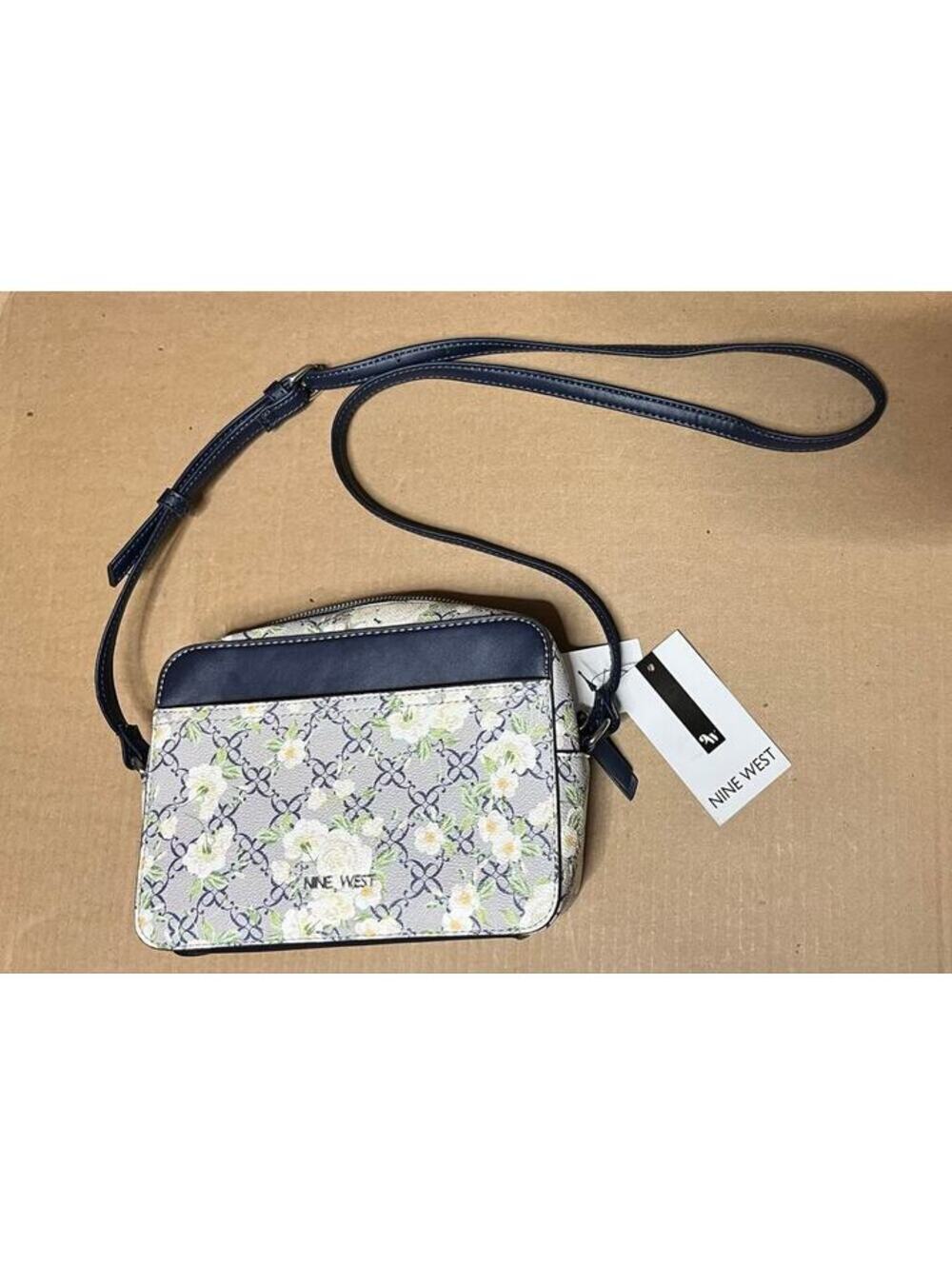 Nine West Bowie Mini Camera Bag NWT Navy Floral Crossbody